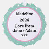 Gepersonaliseerde Sneeuwman Kerstmis Ornament Kaart (Achterkant)