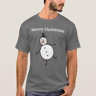 Gepersonaliseerde Sneeuwman Kerstmis T-shirt