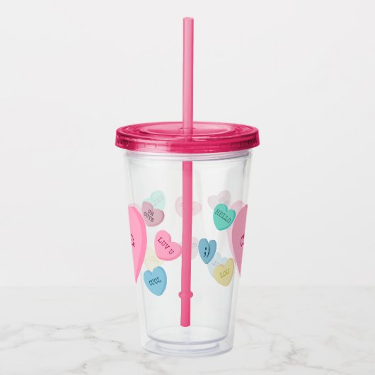Gepersonaliseerde Snoep harttuimelaar Acryl Drinkbeker (Rechts)