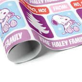 Gepersonaliseerde Snoopy Pastel Kerstmis Cadeaupapier (Rol Hoek)