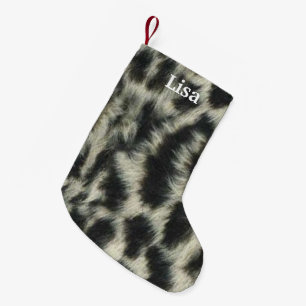 Gepersonaliseerde Snow Leopard kerstkous Kleine Kerstsok