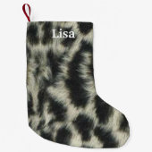 Gepersonaliseerde Snow Leopard kerstkous Kleine Kerstsok (Voorkant)