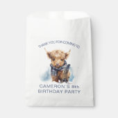 Gepersonaliseerde Snowboarding Highland Koe Bedankzakje (Voorkant)