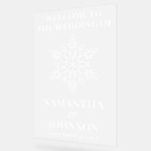 Gepersonaliseerde Snowflake bruiloft welkom Froste Acryl Bord (Hoek)