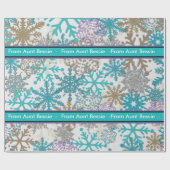 Gepersonaliseerde Snowflake Gift Wrap Cadeaupapier (Vlak)