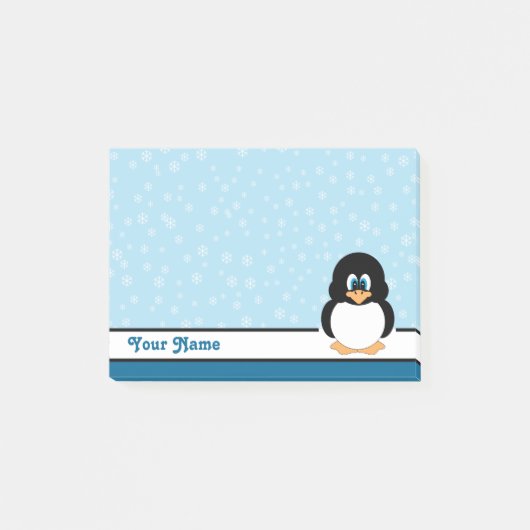 Gepersonaliseerde Snowflake Penguin Post-it® notes (Voorkant)