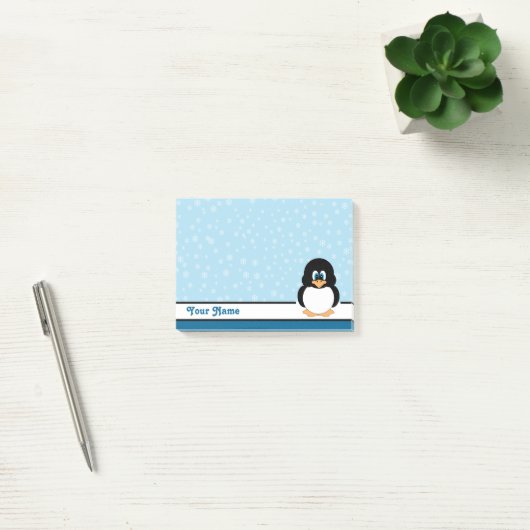 Gepersonaliseerde Snowflake Penguin Post-it® notes (Kantoor)