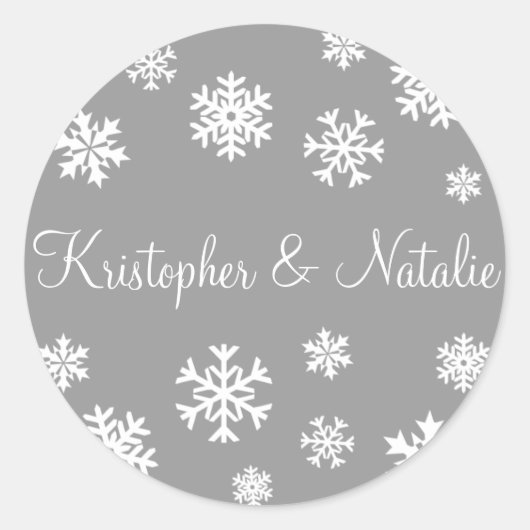 Gepersonaliseerde Snowflakes Envelop Sticker Seal (Voorkant)