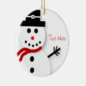 Gepersonaliseerde Snowman-kerstversieringen Keramisch Ornament (Rechts)