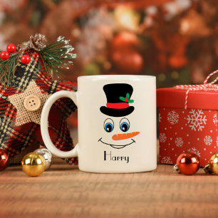 Gepersonaliseerde Snowman met Tophat Koffiemok