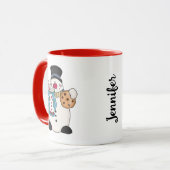 Gepersonaliseerde Snowman Mok (Voorkant links)