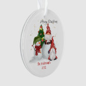 Gepersonaliseerde Snowmen Gnomes Kerstmis Ornament (voorkant)