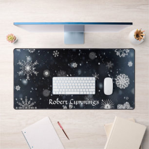 Gepersonaliseerde Snowy Evening Computer Desk Mat