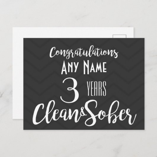 gepersonaliseerde soberheid verjaardag AA NA Briefkaart (Voorkant / Achterkant)