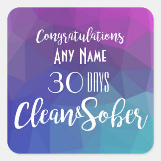 Gepersonaliseerde Sobriety Jubileum Verjaardagskaa Vierkante Sticker