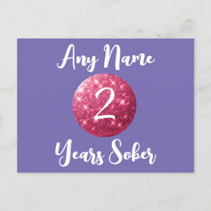 Gepersonaliseerde Sobriety Verjaardag Kaart Roze G