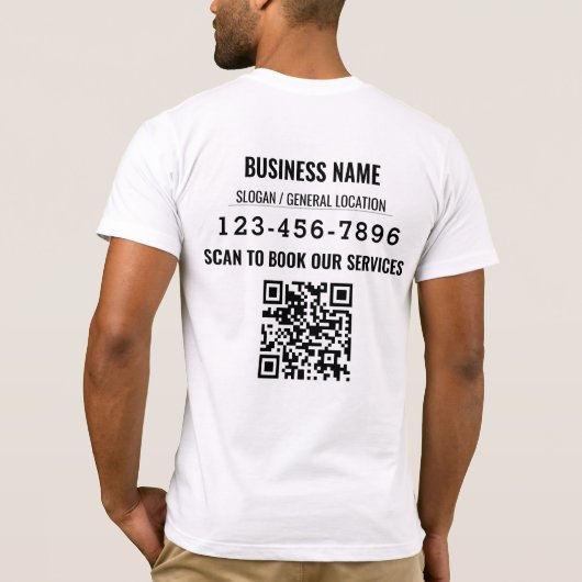 Gepersonaliseerde Social Media QR code Zakelijk Ev T-shirt (Achterkant)
