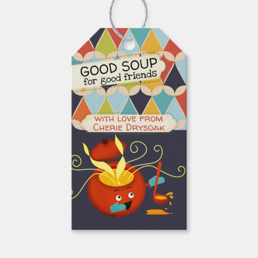 Gepersonaliseerde soep in een pot recept Routebesc Cadeaulabel (Voorkant)