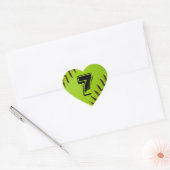 Gepersonaliseerde softbal hart sticker (Envelop)