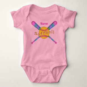 Gepersonaliseerde Softball Baby 1 stuk TuTu Romper