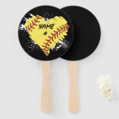 Gepersonaliseerde Softball Hart Set van Hand Fans Handwaaier (Voorkant en achterkant)