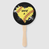 Gepersonaliseerde Softball Hart Set van Hand Fans Handwaaier (Voorkant)