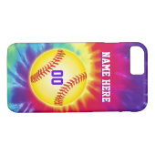 Gepersonaliseerde Softball iPhone hoesjes met Jouw (Achterkant (Horizontaal))