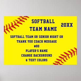 Gepersonaliseerde Softball-Posters, Hoger Softball Poster