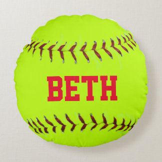 Gepersonaliseerde Softball Rond Kussen