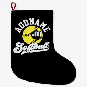 Gepersonaliseerde Softball Speler VOEG NAAM TOE Re Grote Kerstsok
