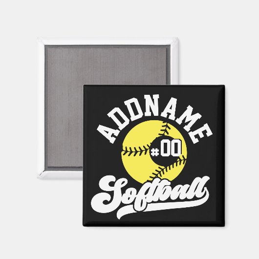 Gepersonaliseerde Softball Speler VOEG NAAM TOE Re Magneet (Voorkant / Achterkant)