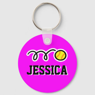 Gepersonaliseerde softballsleutelhanger voor sleutelhanger