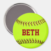 Gepersonaliseerde softbalmagneet magneet (Voorkant / Achterkant)