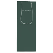 Gepersonaliseerde Solid Sage Green Minimalistische Wijn Cadeautas (Voorkant)