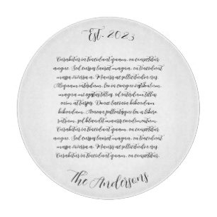 Gepersonaliseerde Songtekst Glas Charcuterie Board Snijplank