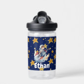 Gepersonaliseerde Space Adventure Waterfles voor k (Voorkant)