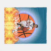Gepersonaliseerde Space Basketball Player Foto Fleece Deken (Voorkant (Horizontaal))