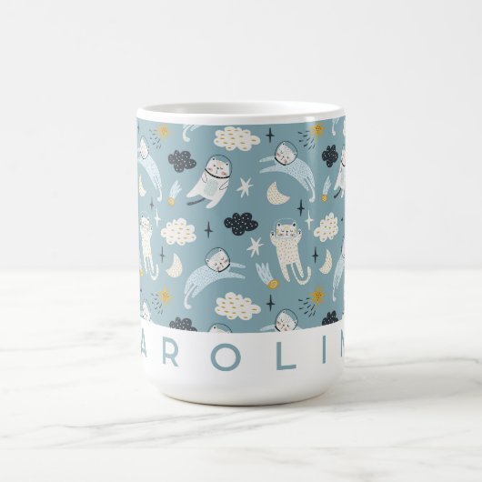 Gepersonaliseerde Space Cats Mok | Schattigee aang (Center)