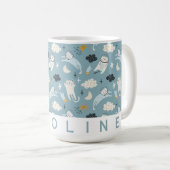 Gepersonaliseerde Space Cats Mok | Schattigee aang (Voorkant rechts)