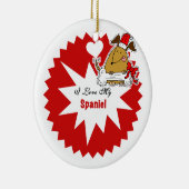 Gepersonaliseerde Spanjaard Dog Keepomwille Orname Keramisch Ornament (Rechts)