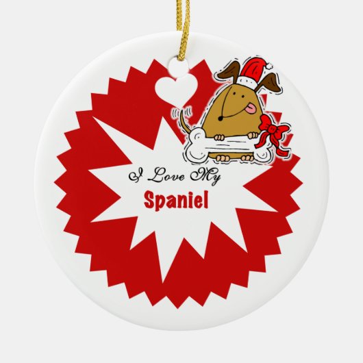 Gepersonaliseerde Spanjaard Dog Keepomwille Orname Keramisch Ornament (Voorkant)