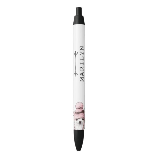 Gepersonaliseerde Sparkle the Tiny Chi | Cute Chih Zwarte Inkt Pen (Voorkant Verticaal)