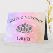 Gepersonaliseerde Sparkly 45e verjaardag Kaart (Gele Bloem)