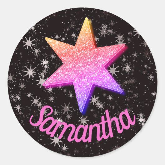 Gepersonaliseerde sparkly s sticker / seal classic (Voorkant)