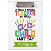 Gepersonaliseerde speciale onderwijs leraar klembo klembord (Voorkant)