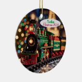 Gepersonaliseerde Speelgoed kersttrein Keramisch Ornament (Rechts)