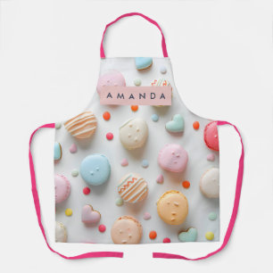 Gepersonaliseerde Speelse Pastel Macaron & Candy H Schort