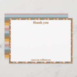 Gepersonaliseerde speelse retro aards Baby shower Bedankkaart