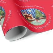 Gepersonaliseerde Sphynx Kitty Cat Kerstmis Cadeaupapier (Rol Hoek)