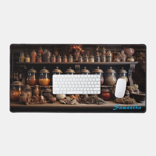Gepersonaliseerde Spice Shop Counter Desk Mat (Keyboard & Muis)